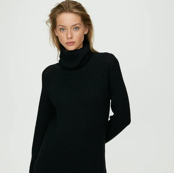 Aritzia Wilfred Free Bianca Knit sweater Dress mini dress black size XS - Picture 5 of 11